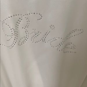 White Bride silk robe with silver sequin Bride